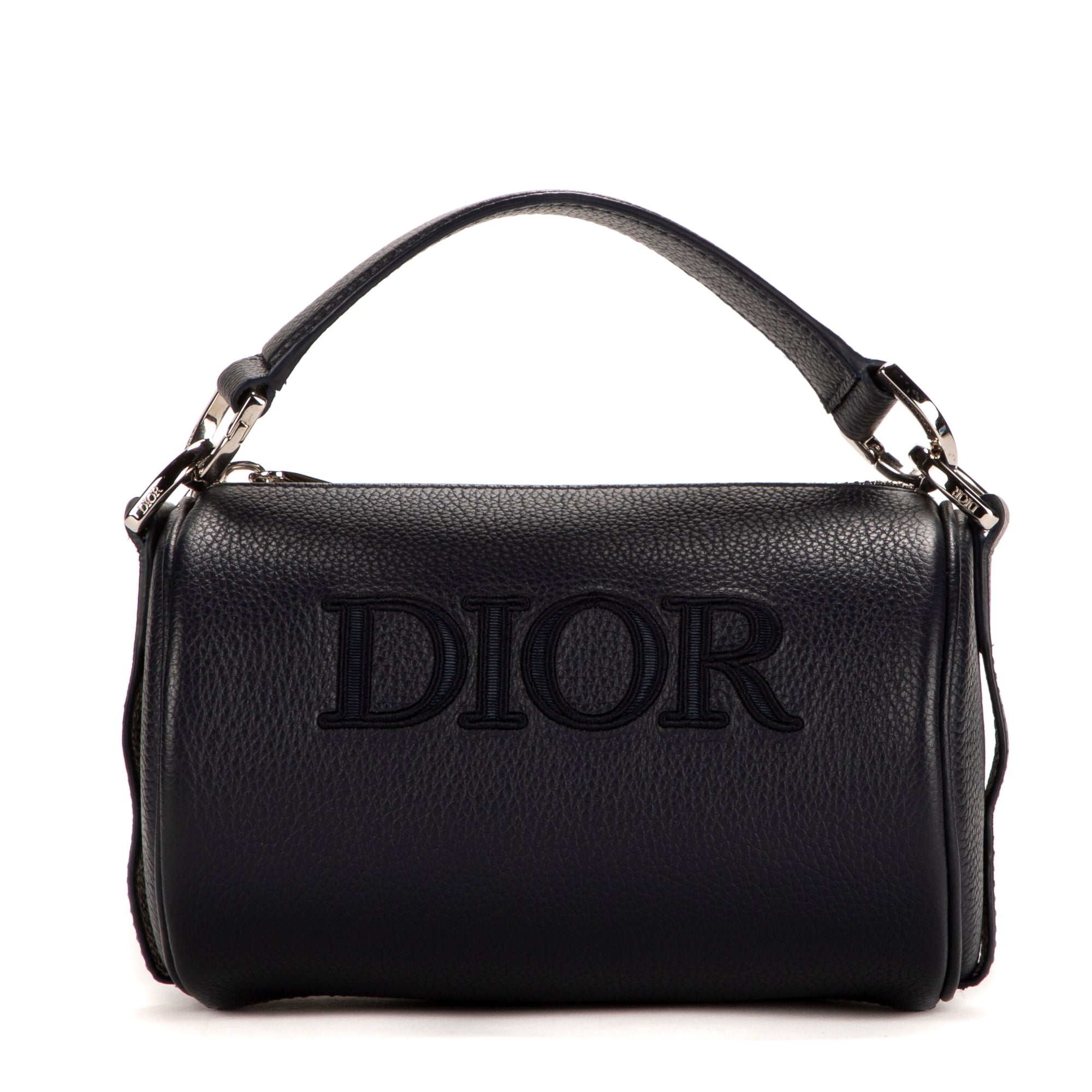 Shoulder Bag Dior Roller Mini Navy Cowhide leather Silver AA Mini Navy Cowhide Leather