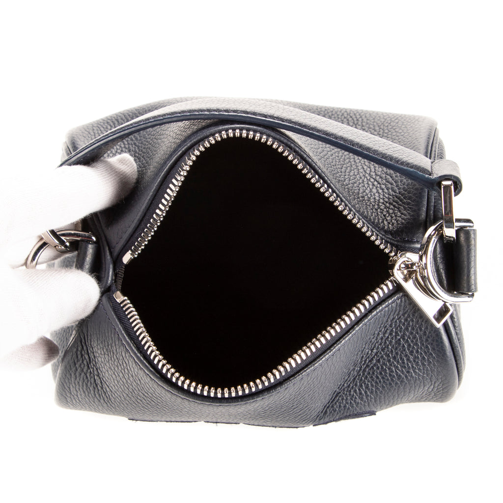 Shoulder Bag Dior Roller Mini Navy Cowhide leather Silver AA Mini Navy Cowhide Leather