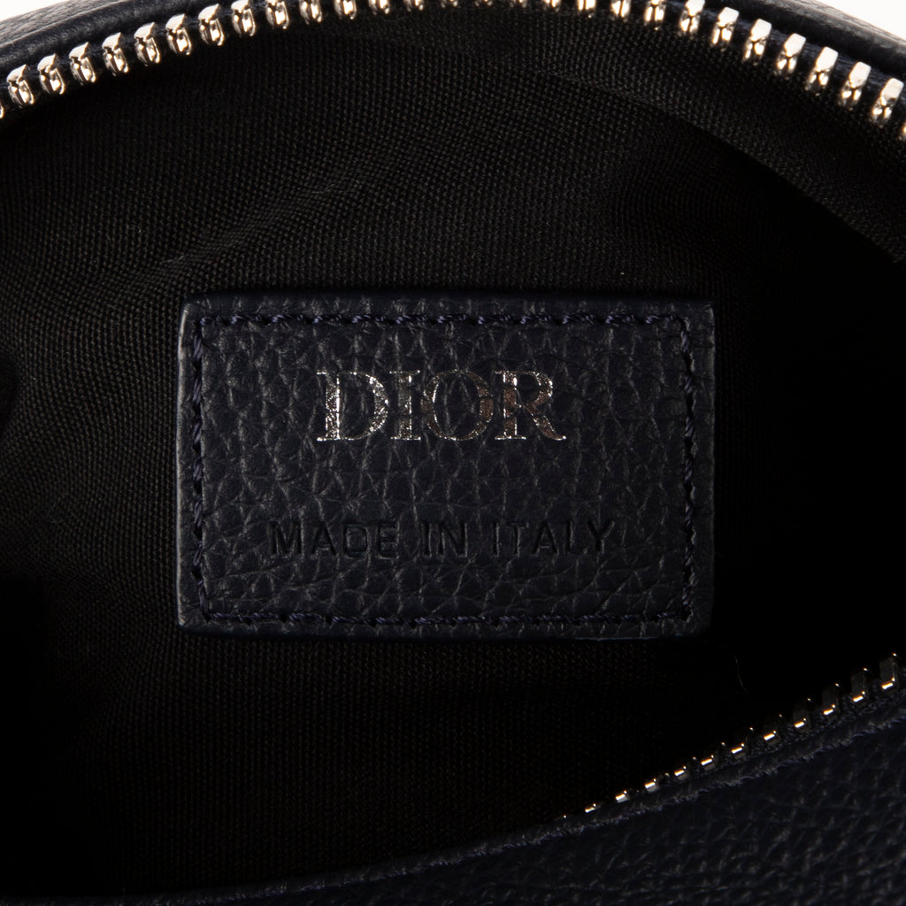 Shoulder Bag Dior Roller Mini Navy Cowhide leather Silver AA Mini Navy Cowhide Leather
