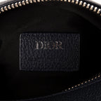 Shoulder Bag Dior Roller Mini Navy Cowhide leather Silver AA Mini Navy Cowhide Leather