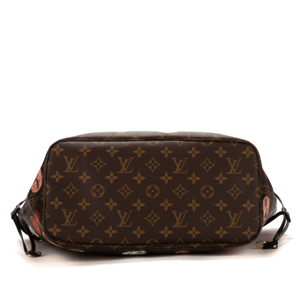 Bolso de hombro edición limitada Fornasetti Neverfull MM Monogram marrón Fornasetti