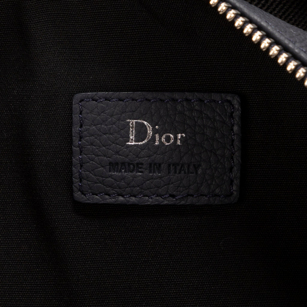 Bolso de hombro Dior Atelier Roller Piel de vacuno azul marino Plateado AA Piel de vacuno azul marino