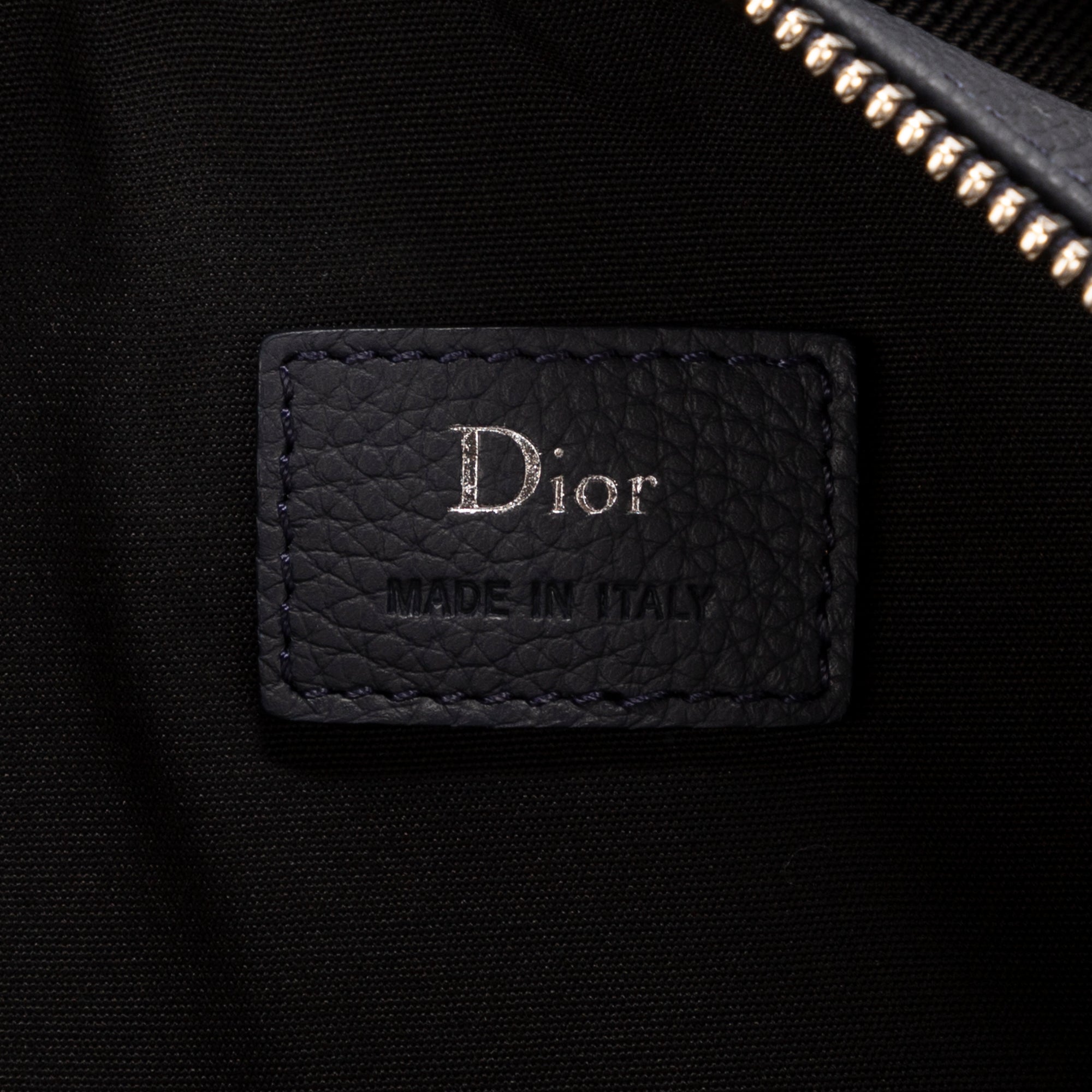 Bolso de hombro Dior Atelier Roller Piel de vacuno azul marino Plateado AA Piel de vacuno azul marino