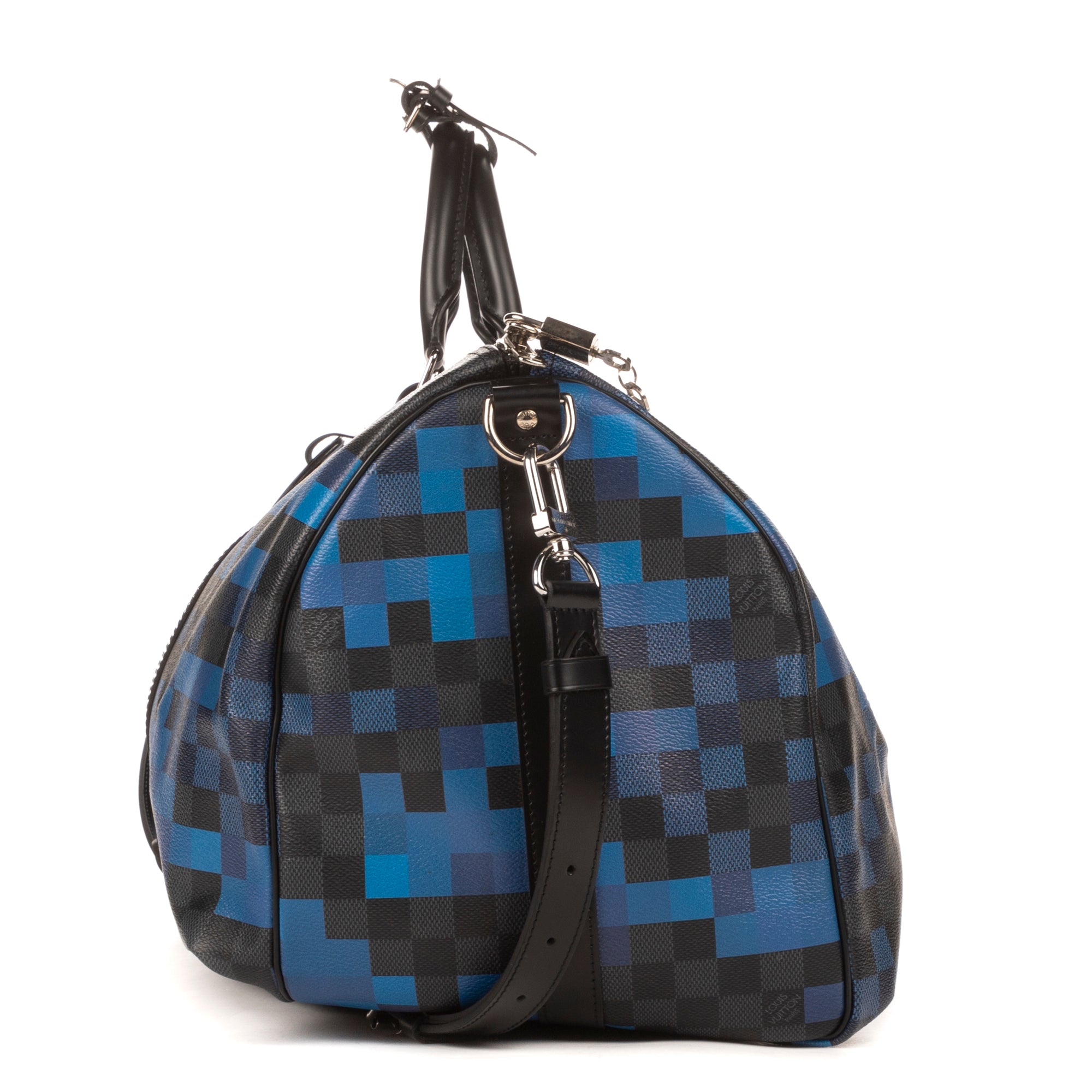 Travel Bag Ltd. Ed. Pixel Keepall Bandouliere 50 Graphite Damier Graphite with Blue Pixels