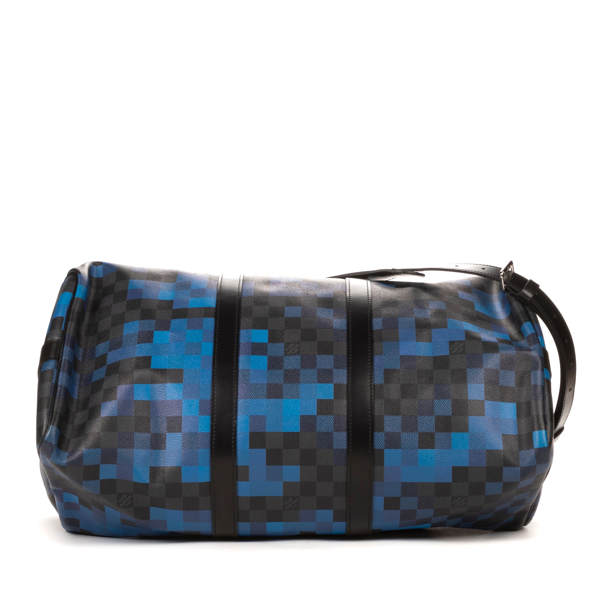 Travel Bag Ltd. Ed. Pixel Keepall Bandouliere 50 Graphite Damier Graphite with Blue Pixels
