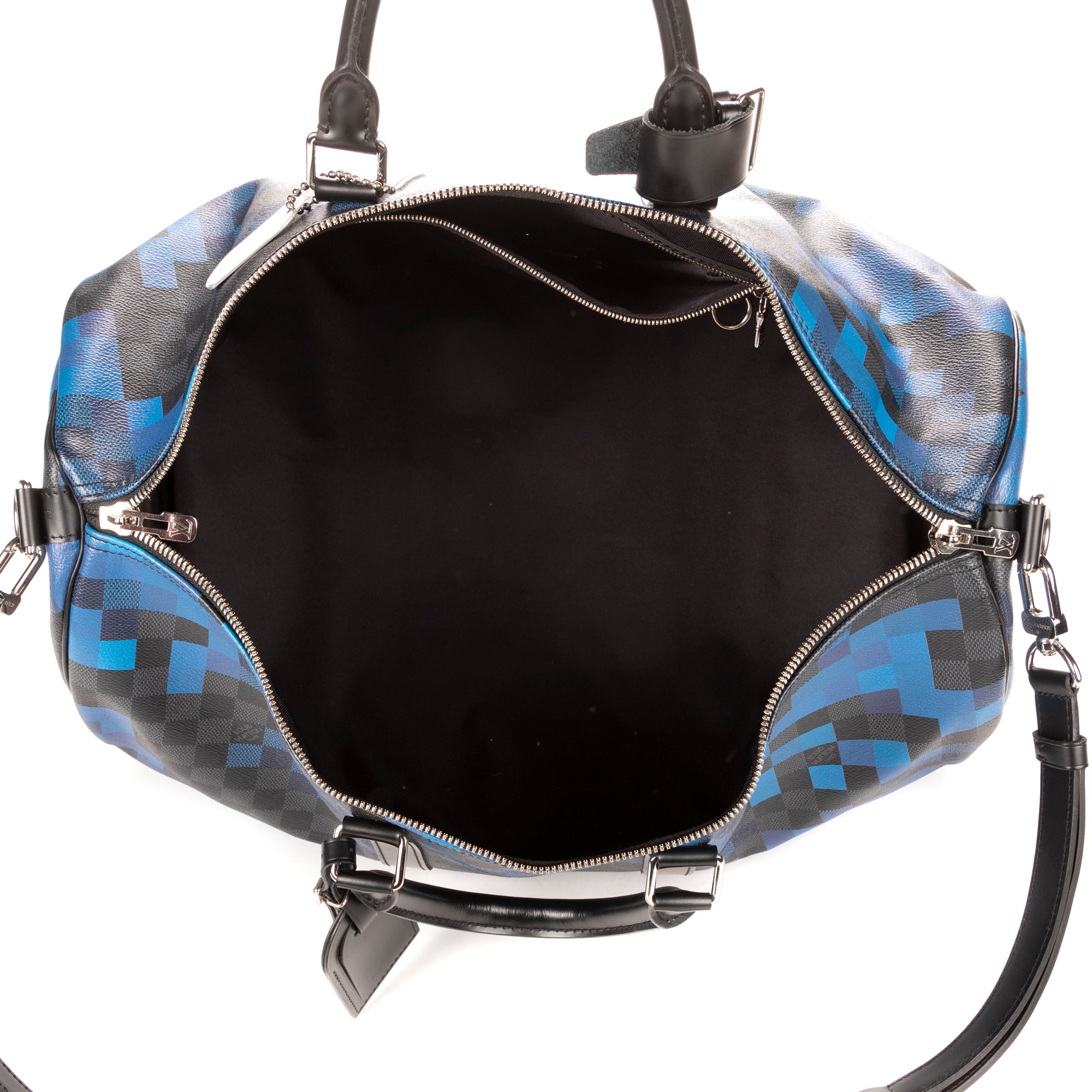 Travel Bag Ltd. Ed. Pixel Keepall Bandouliere 50 Graphite Damier Graphite with Blue Pixels