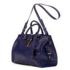 Sac à main Chyc en cuir de veau bleu