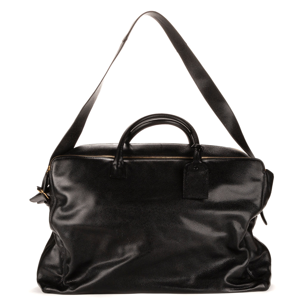 Sac de Voyage Boston Cuir Caviar Noir