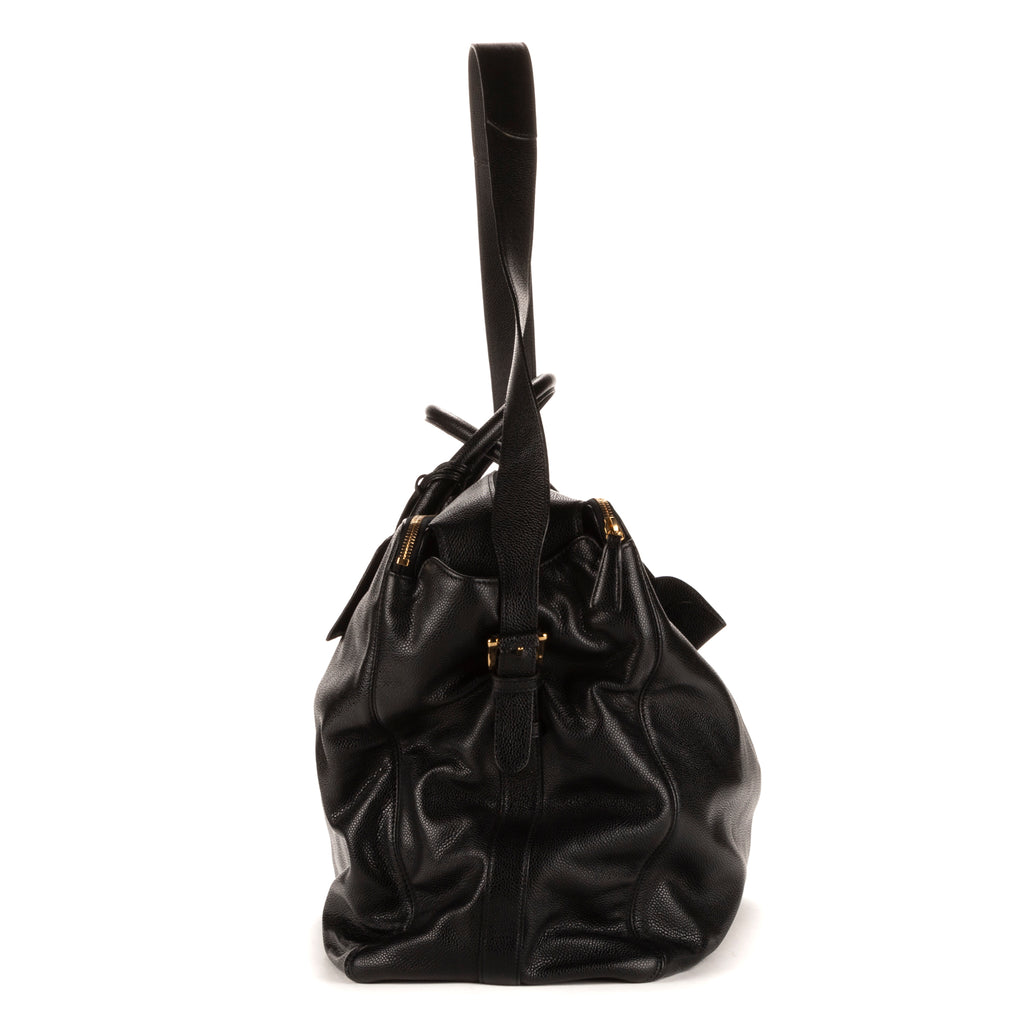 Sac de Voyage Boston Cuir Caviar Noir