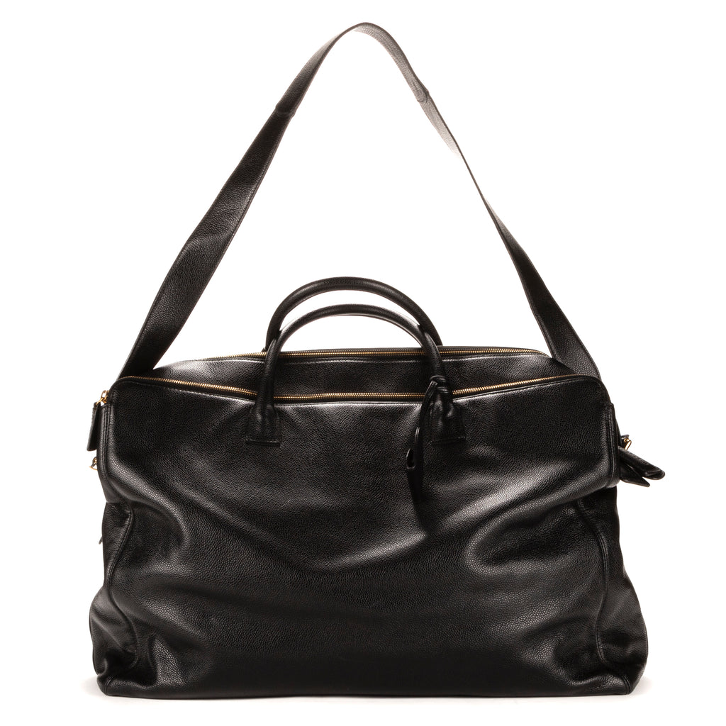 Sac de Voyage Boston Cuir Caviar Noir
