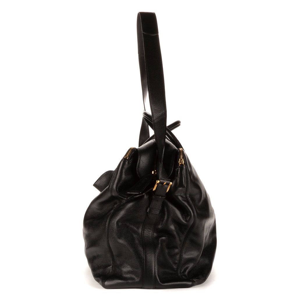 Sac de Voyage Boston Cuir Caviar Noir