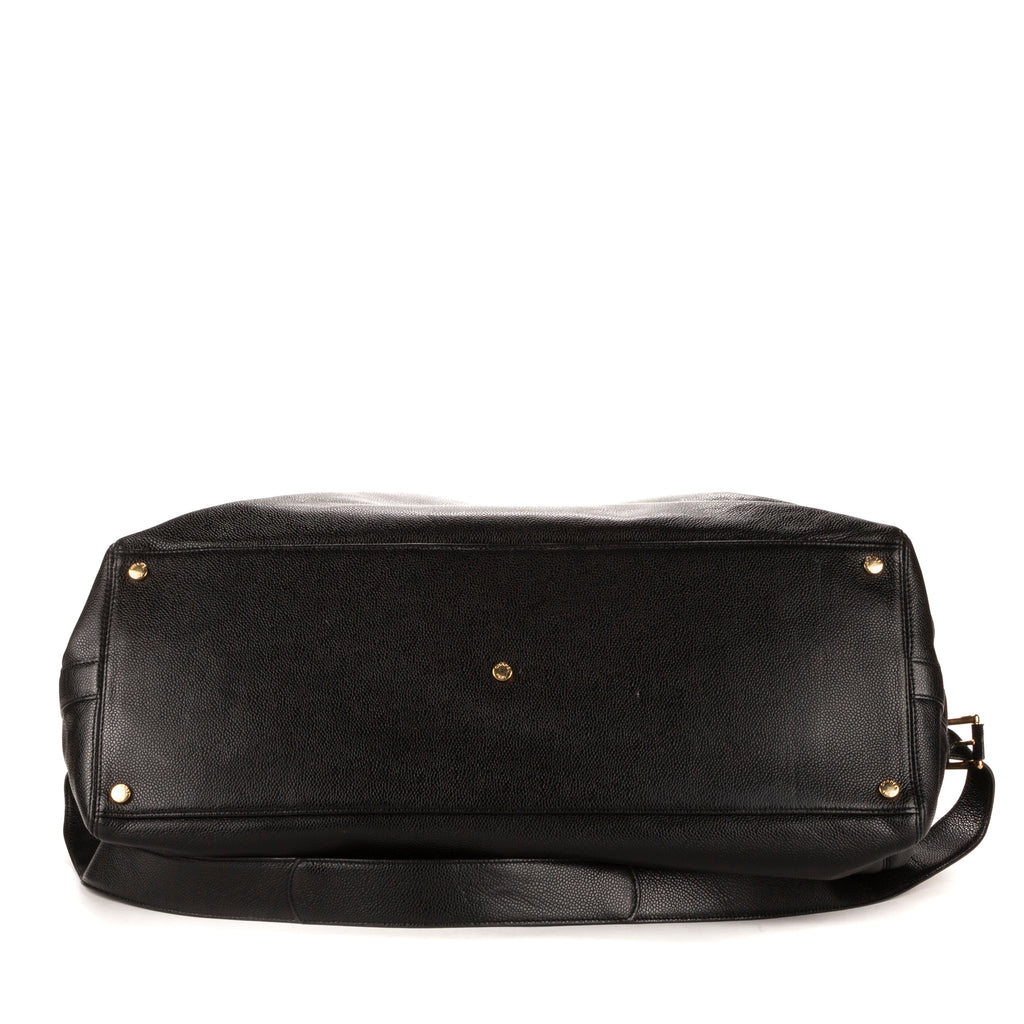 Sac de Voyage Boston Cuir Caviar Noir