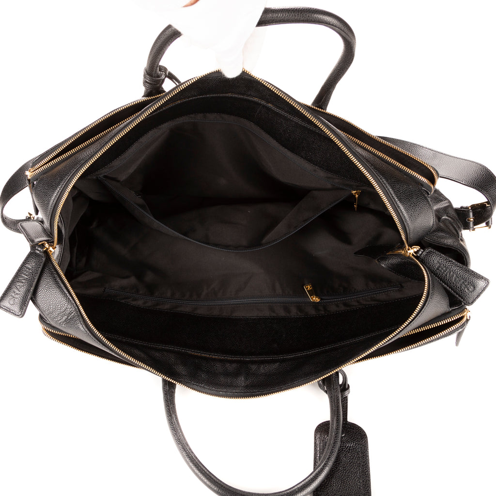 Sac de Voyage Boston Cuir Caviar Noir