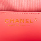 Shoulder Bag Heart Chain Crossbody Pink Calfskin Quilted Leather