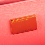 Shoulder Bag Heart Chain Crossbody Pink Calfskin Quilted Leather
