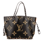Bolso de hombro edición limitada de selva Neverfull MM Negro Monogram Giant Jungle