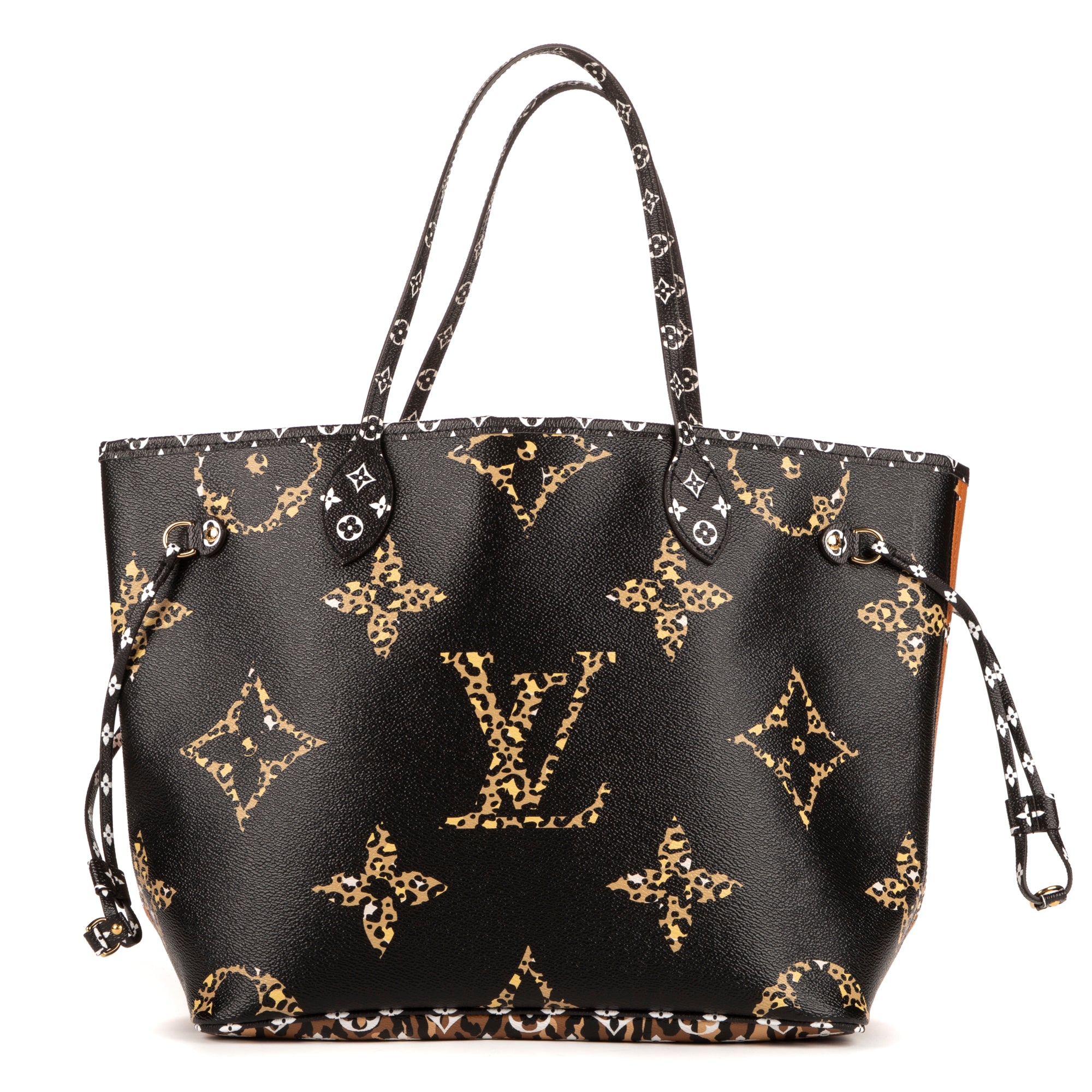 Bolso de hombro edición limitada de selva Neverfull MM Negro Monogram Giant Jungle