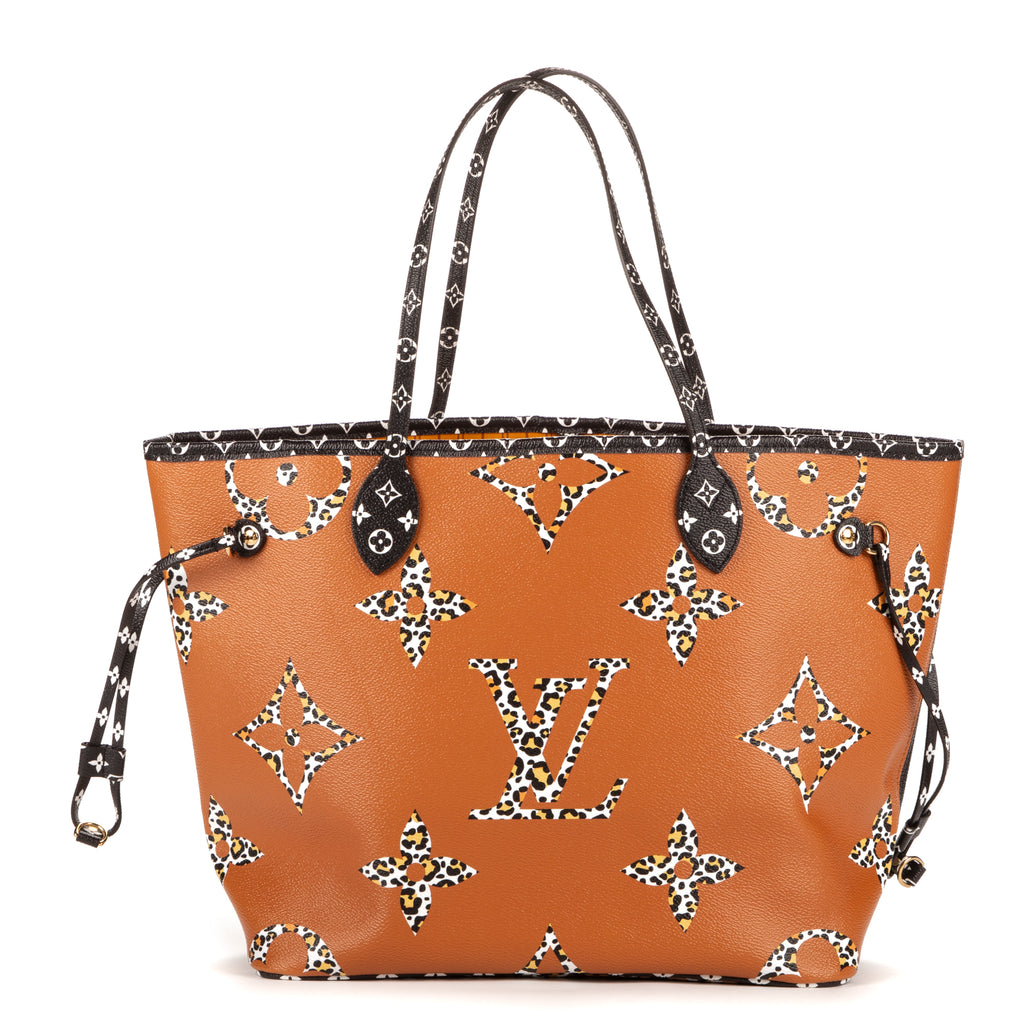 Bolso de hombro edición limitada de selva Neverfull MM Negro Monogram Giant Jungle