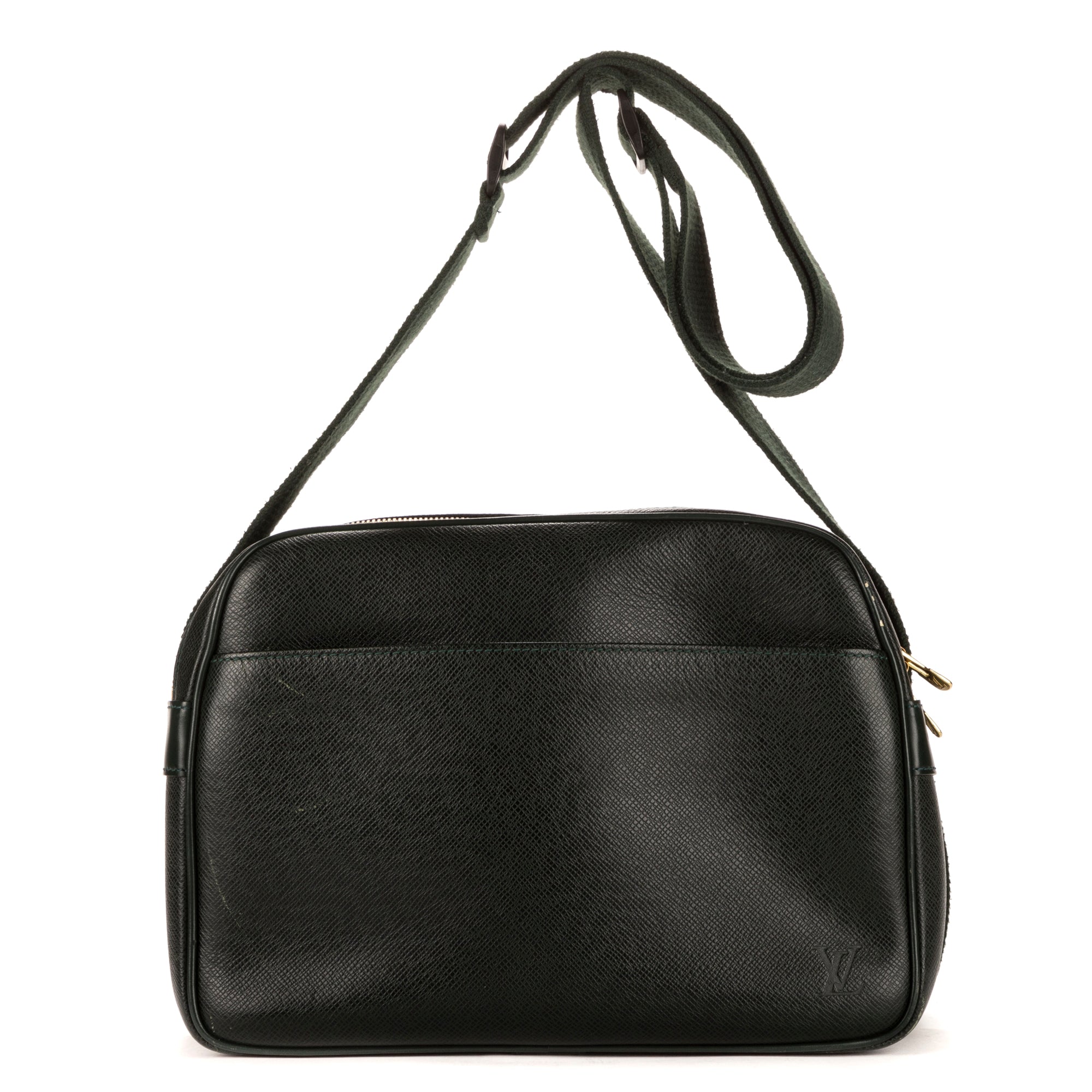Bolso Bandolera Reporter de Piel Taiga Verde Oscuro