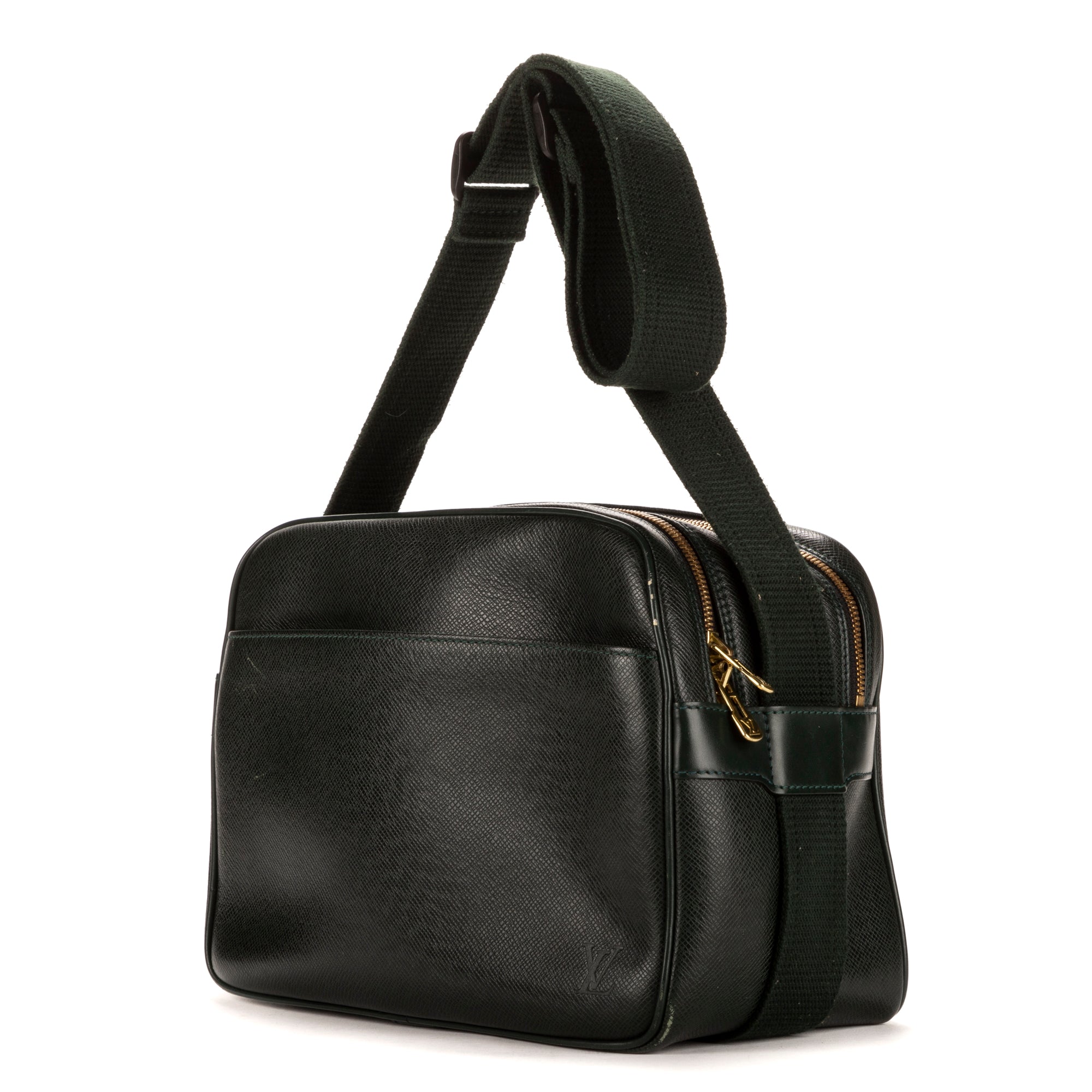 Bolso Bandolera Reporter de Piel Taiga Verde Oscuro