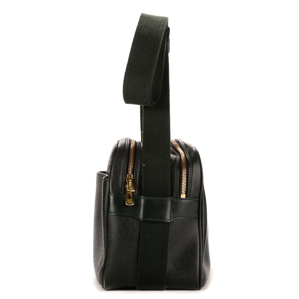 Bolso Bandolera Reporter de Piel Taiga Verde Oscuro