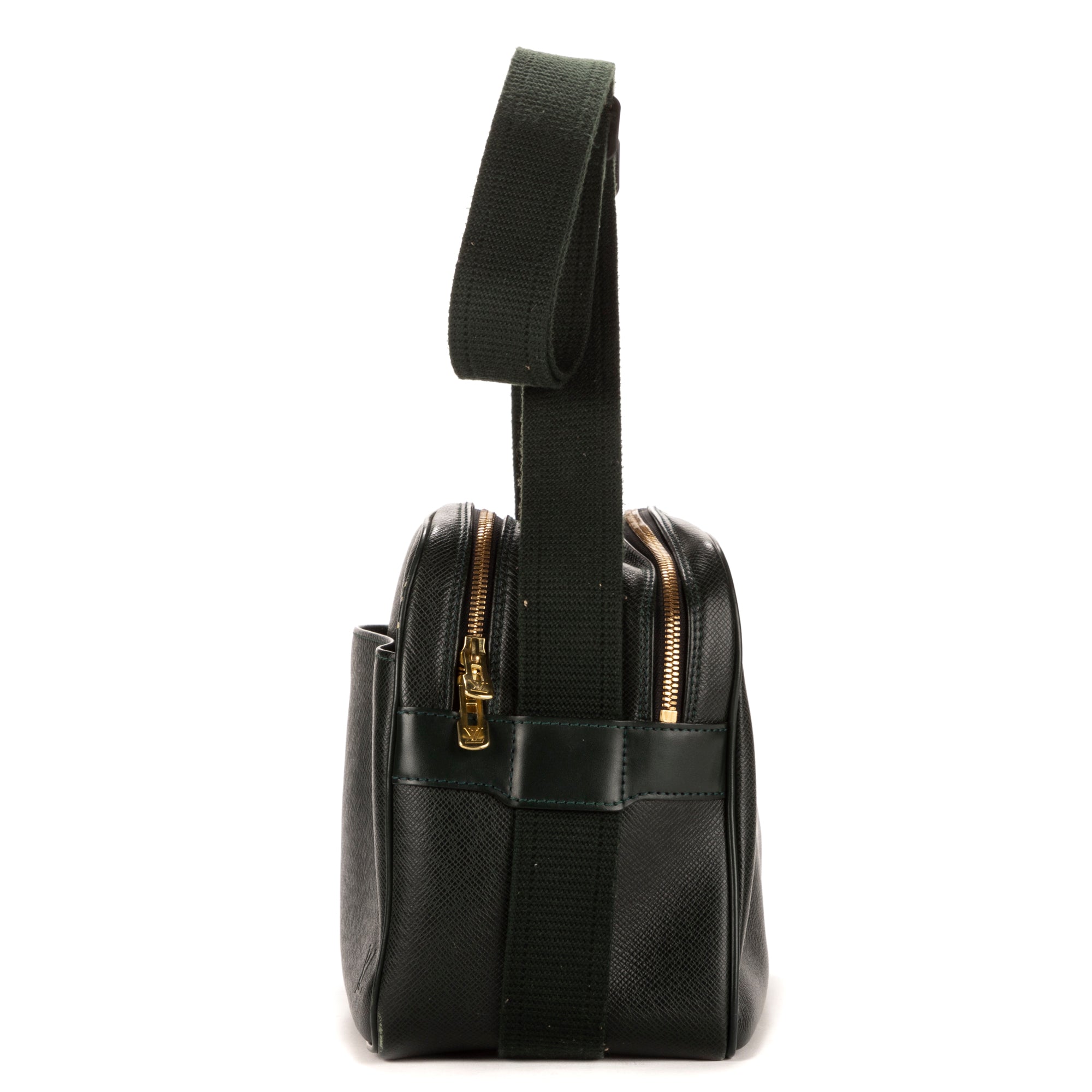 Bolso Bandolera Reporter de Piel Taiga Verde Oscuro