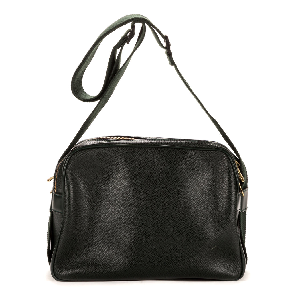 Bolso Bandolera Reporter de Piel Taiga Verde Oscuro