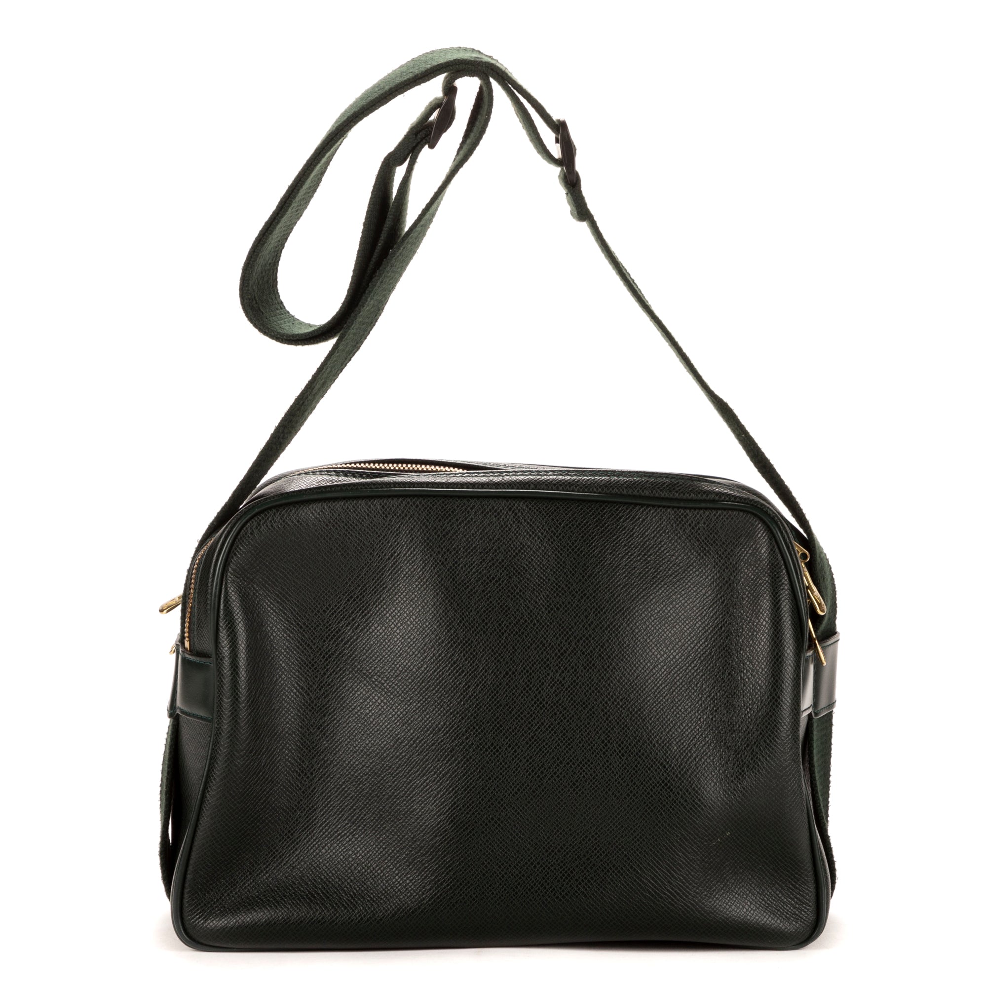 Bolso Bandolera Reporter de Piel Taiga Verde Oscuro