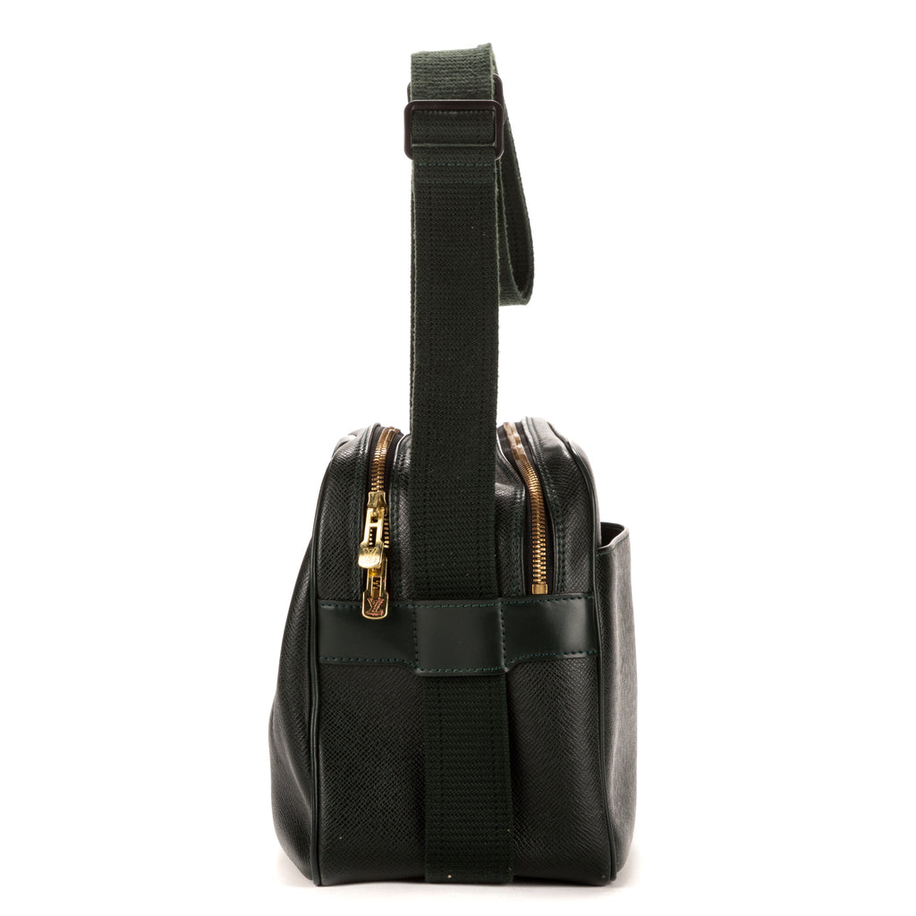 Bolso Bandolera Reporter de Piel Taiga Verde Oscuro