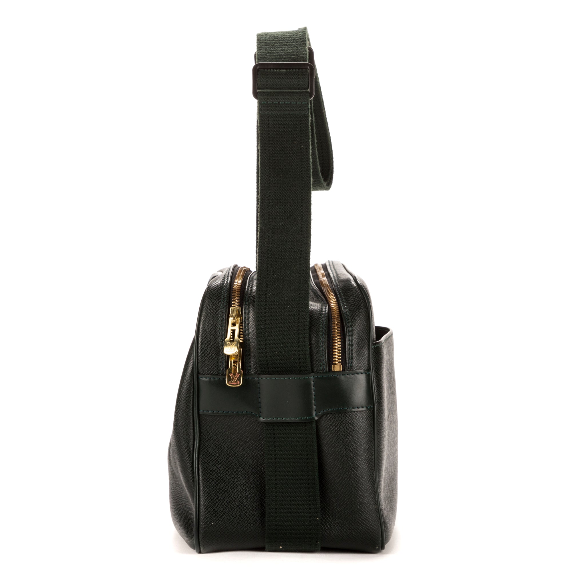 Bolso Bandolera Reporter de Piel Taiga Verde Oscuro