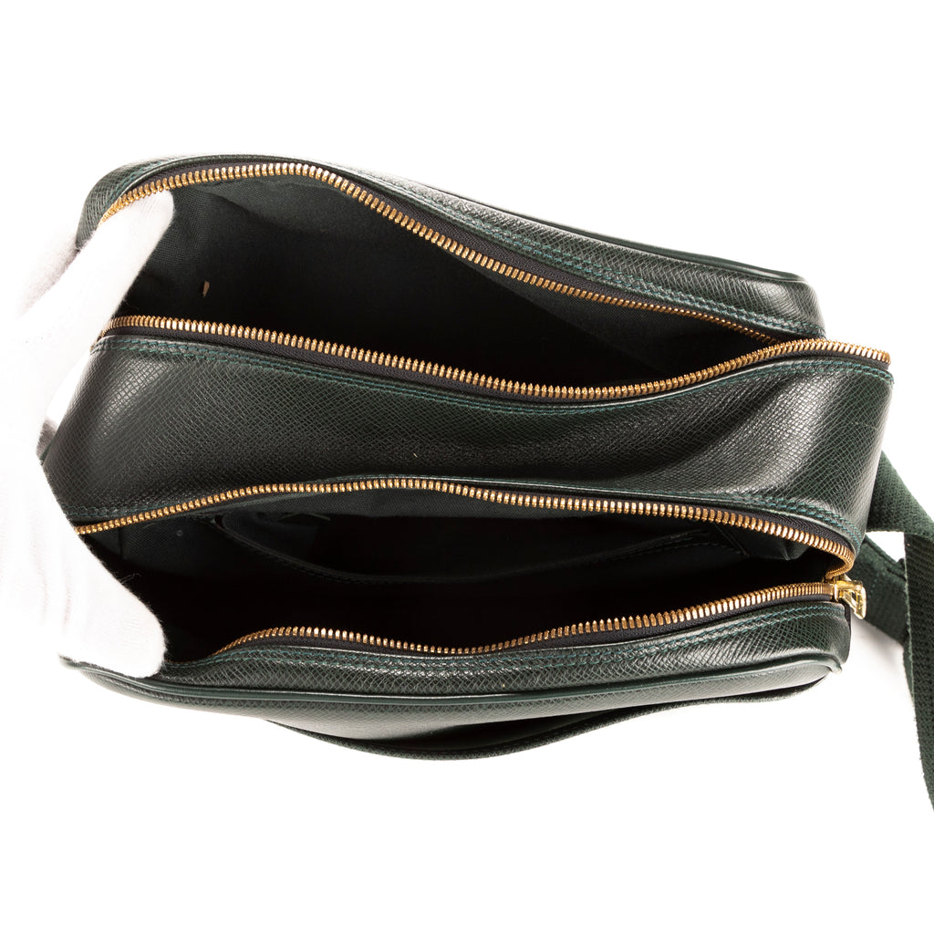 Bolso Bandolera Reporter de Piel Taiga Verde Oscuro
