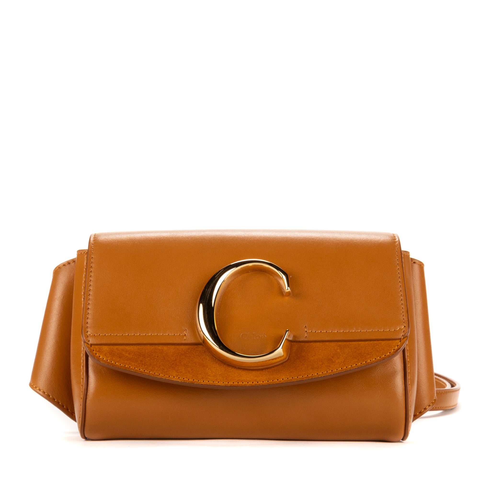 Riñonera C Belt de piel de becerro color camel