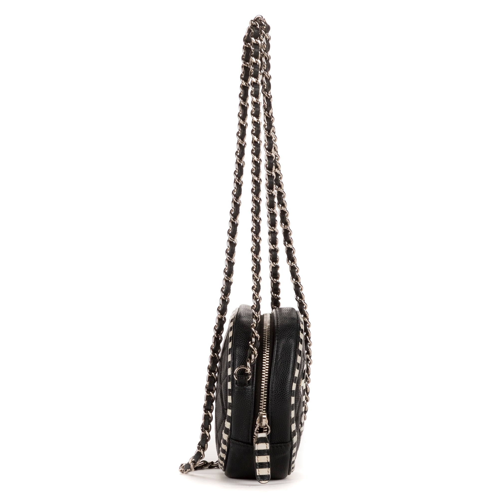 Shoulder Bag Round as Earth Filigree Black Caviar Leather