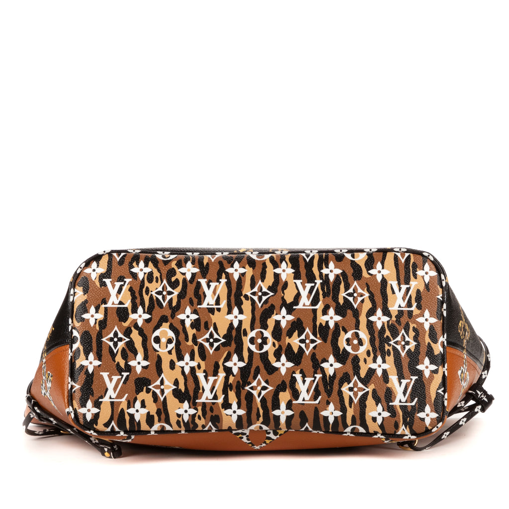 Bolso de hombro edición limitada de Jungle Neverfull MM Monogram Giant Jungle negro