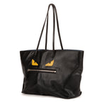 Shoulder Bag Monster Tote Black Calfskin Leather
