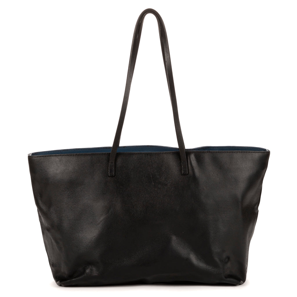 Shoulder Bag Monster Tote Black Calfskin Leather