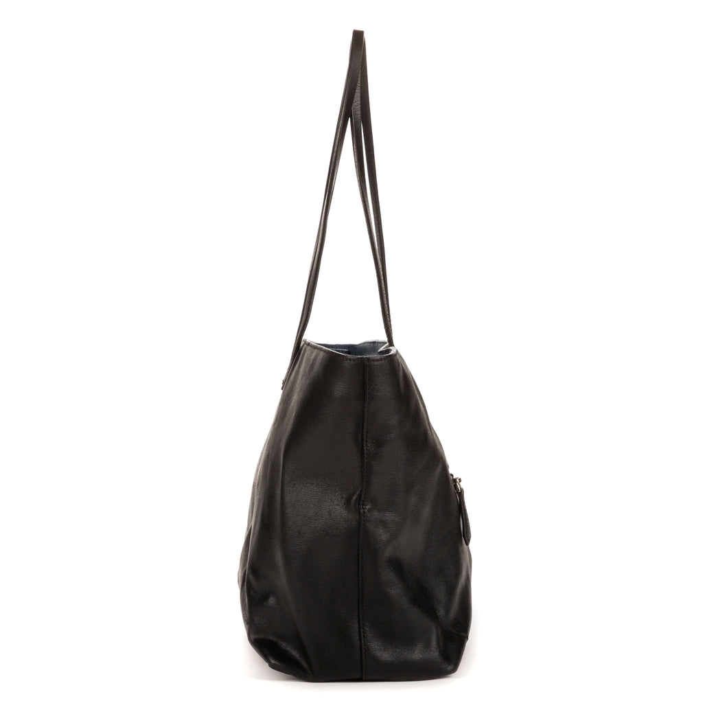 Shoulder Bag Monster Tote Black Calfskin Leather