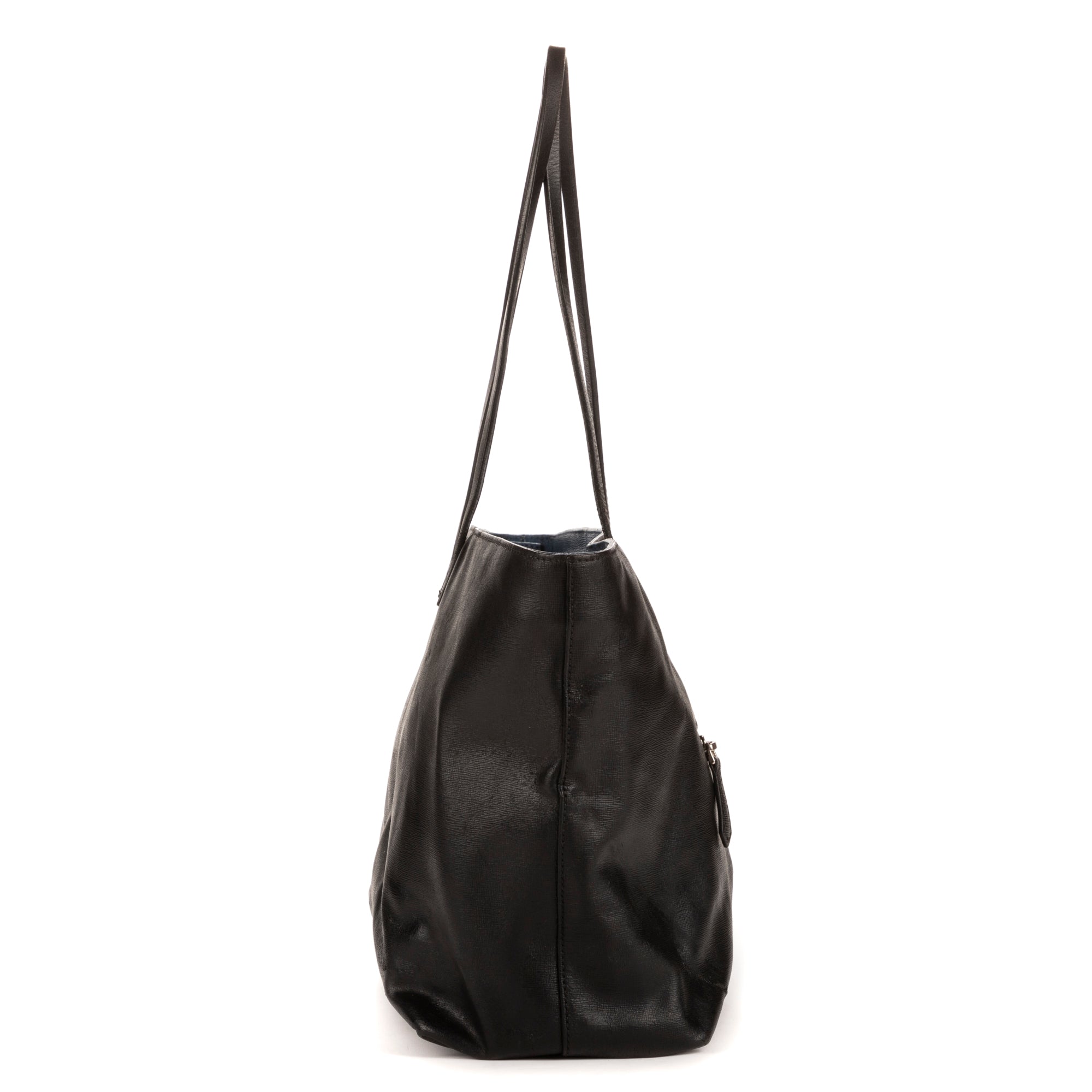 Shoulder Bag Monster Tote Black Calfskin Leather