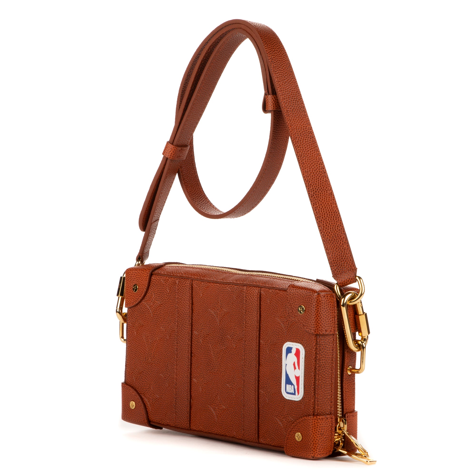 Shoulder Bag Ltd. Ed. NBA Soft Trunk Brown Ball Grain Leather