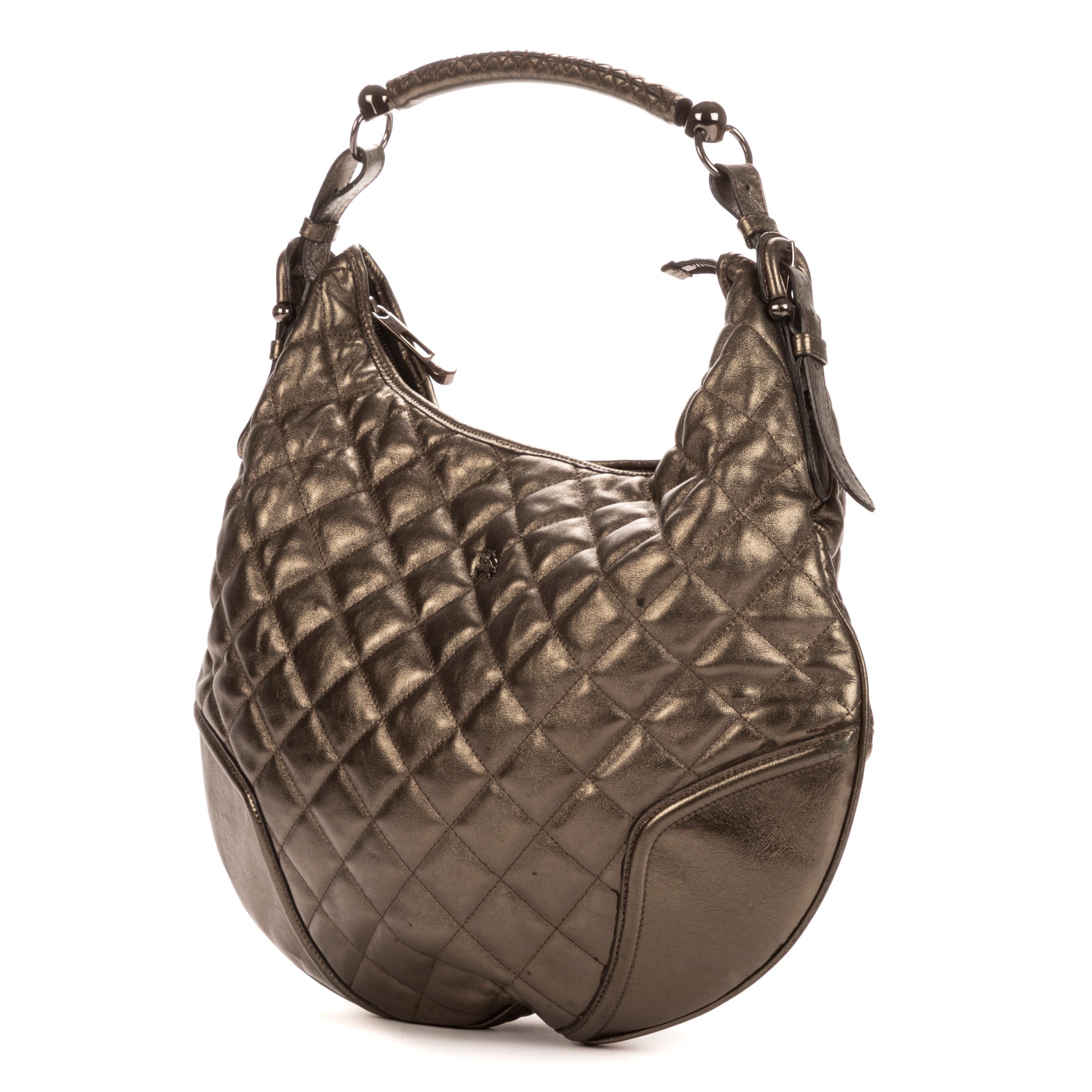 Shoulder Bag Hoxton Hobo Bronze Metallic Calfskin Quilted Leather