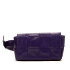 Shoulder Bag Mini Cassette Mini Purple Intrecciato Leather