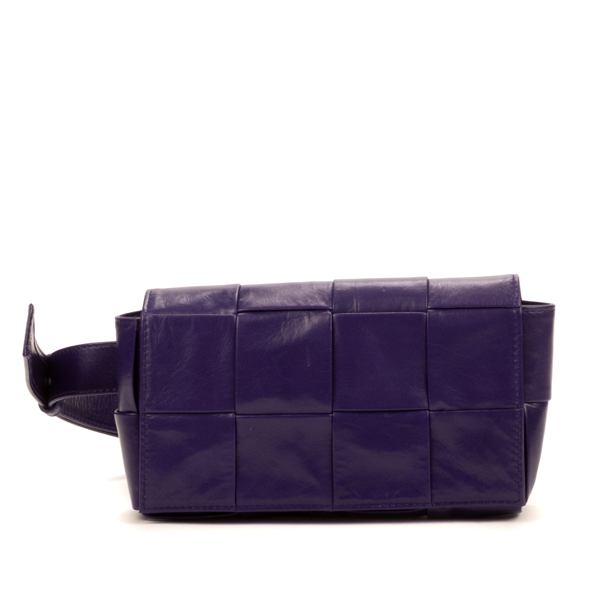 Shoulder Bag Mini Cassette Mini Purple Intrecciato Leather