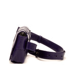 Shoulder Bag Mini Cassette Mini Purple Intrecciato Leather