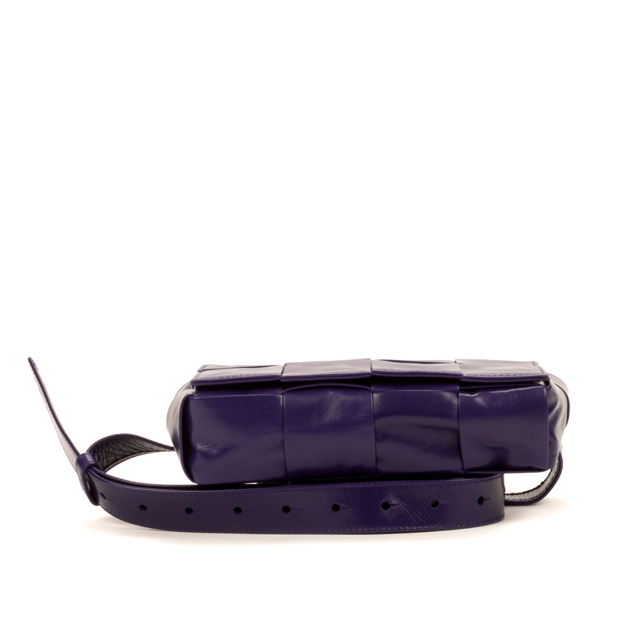 Shoulder Bag Mini Cassette Mini Purple Intrecciato Leather