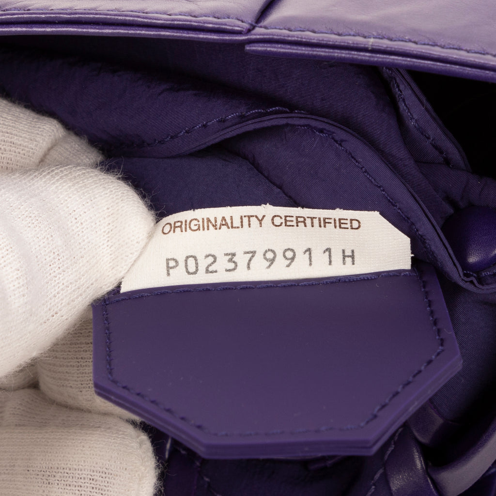 Shoulder Bag Mini Cassette Mini Purple Intrecciato Leather
