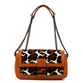Sac bandoulière Baguette Léopard Marron Veau/Velours Cuir Léopard