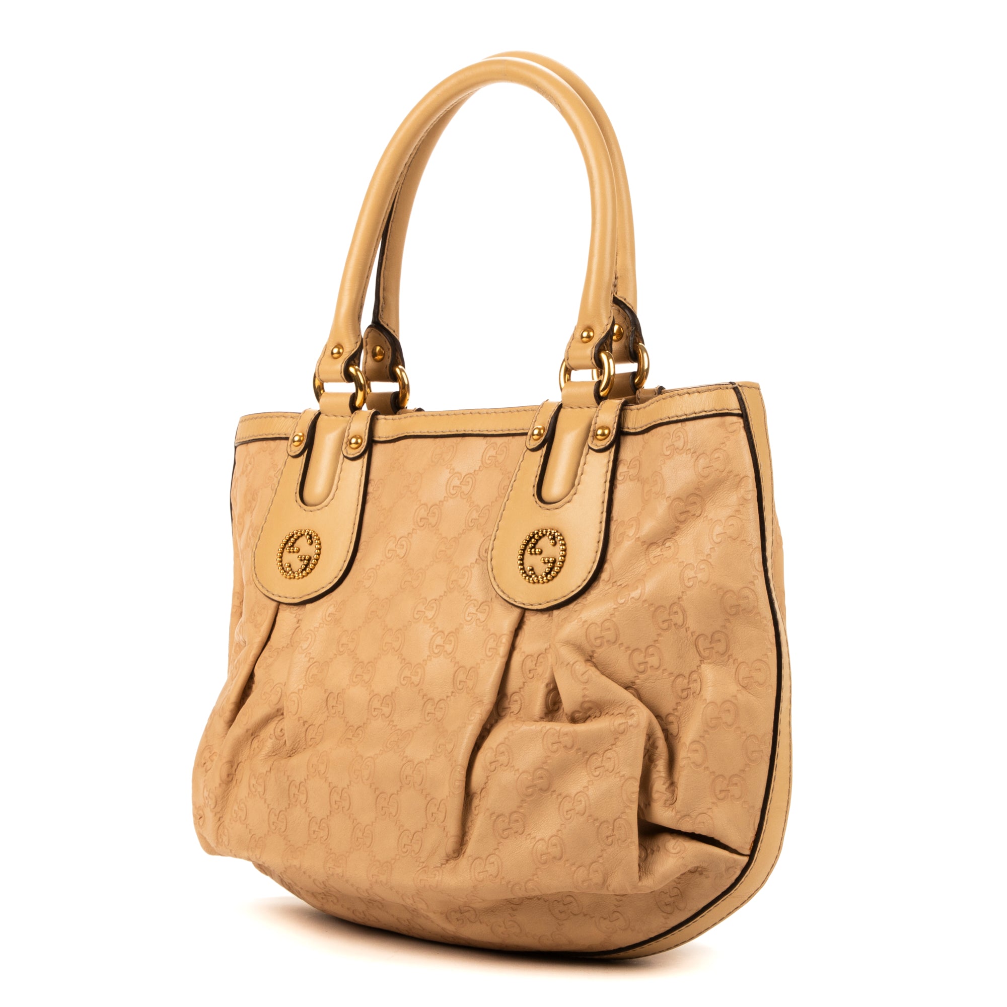 Shoulder Bag Guccissima Scarlett Stud Beige Guccissima calfskin leather