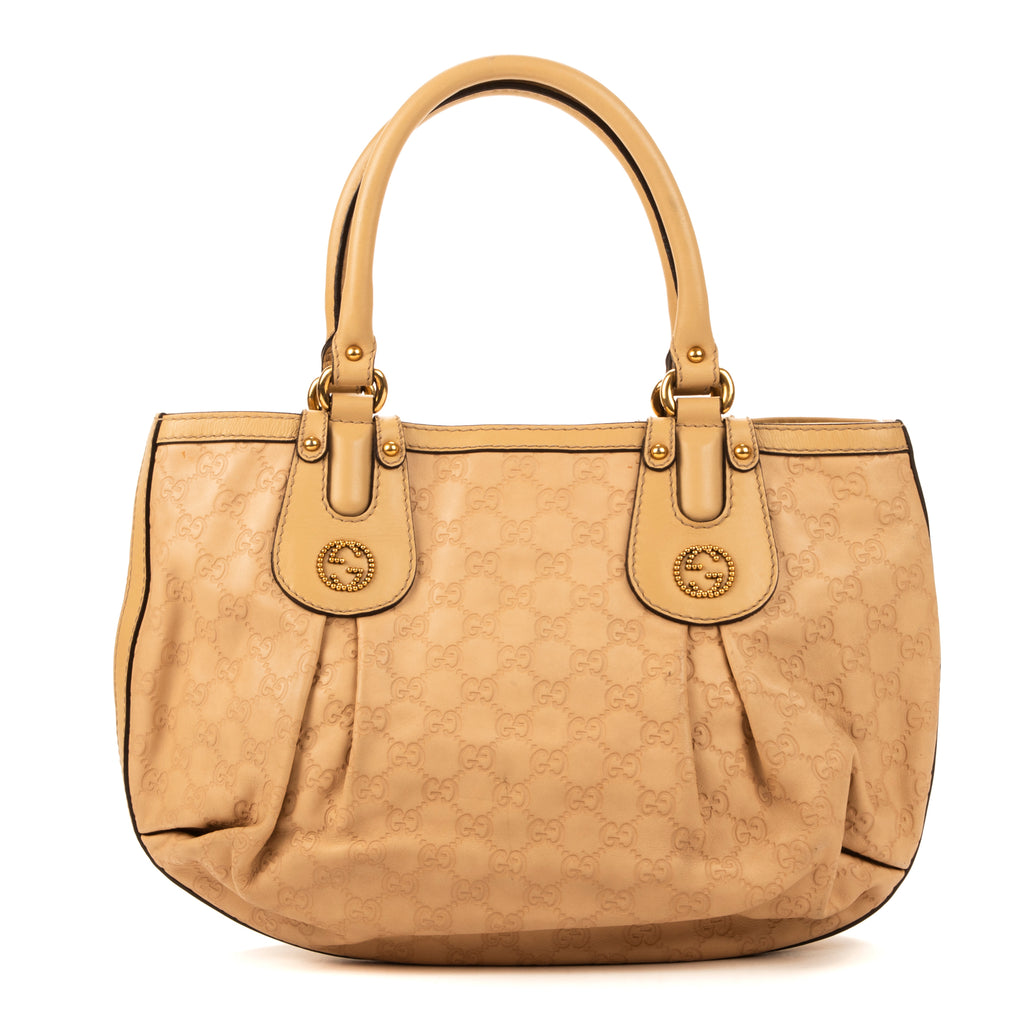 Shoulder Bag Guccissima Scarlett Stud Beige Guccissima calfskin leather