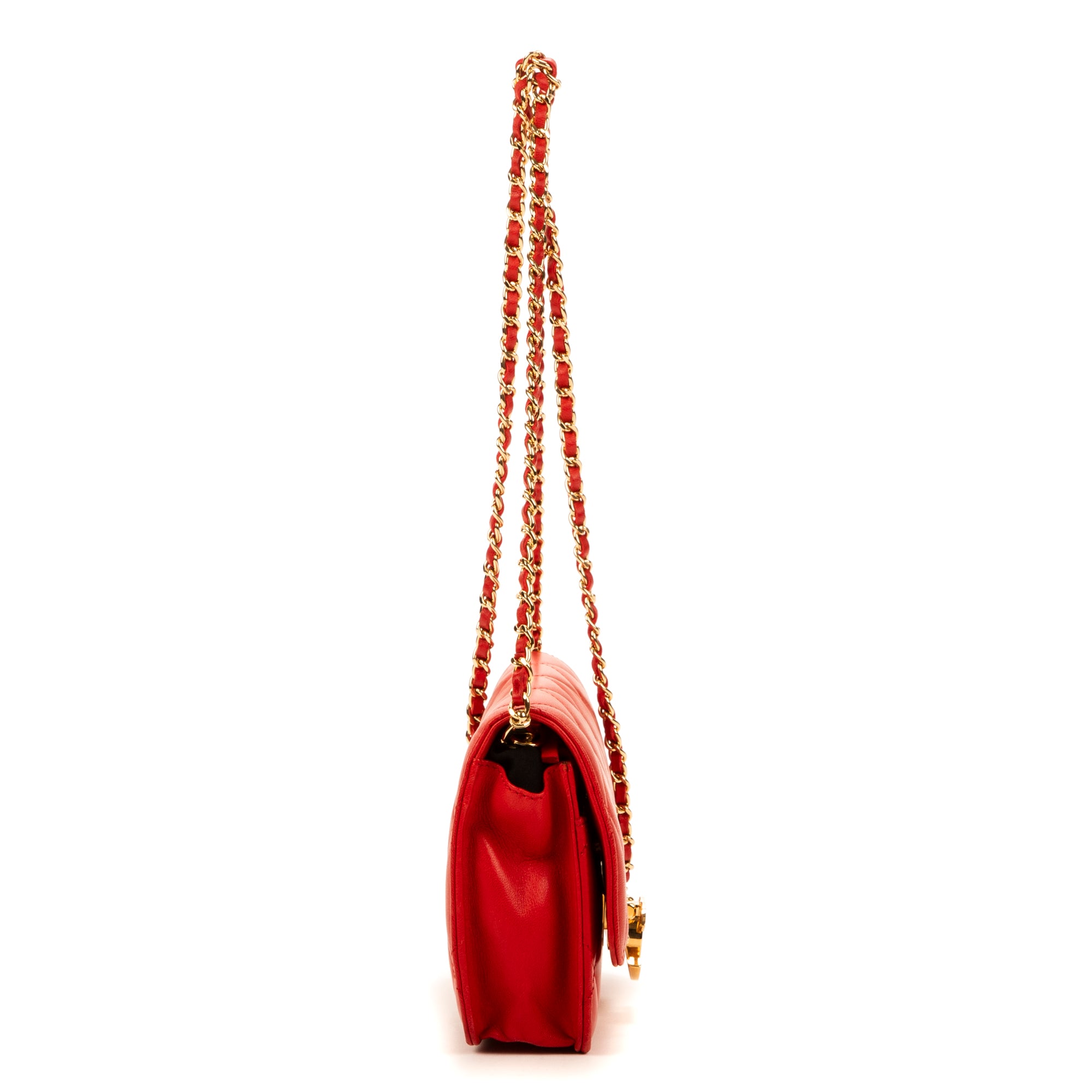 Shoulder Bag WOC CC Red Calfskin Leather