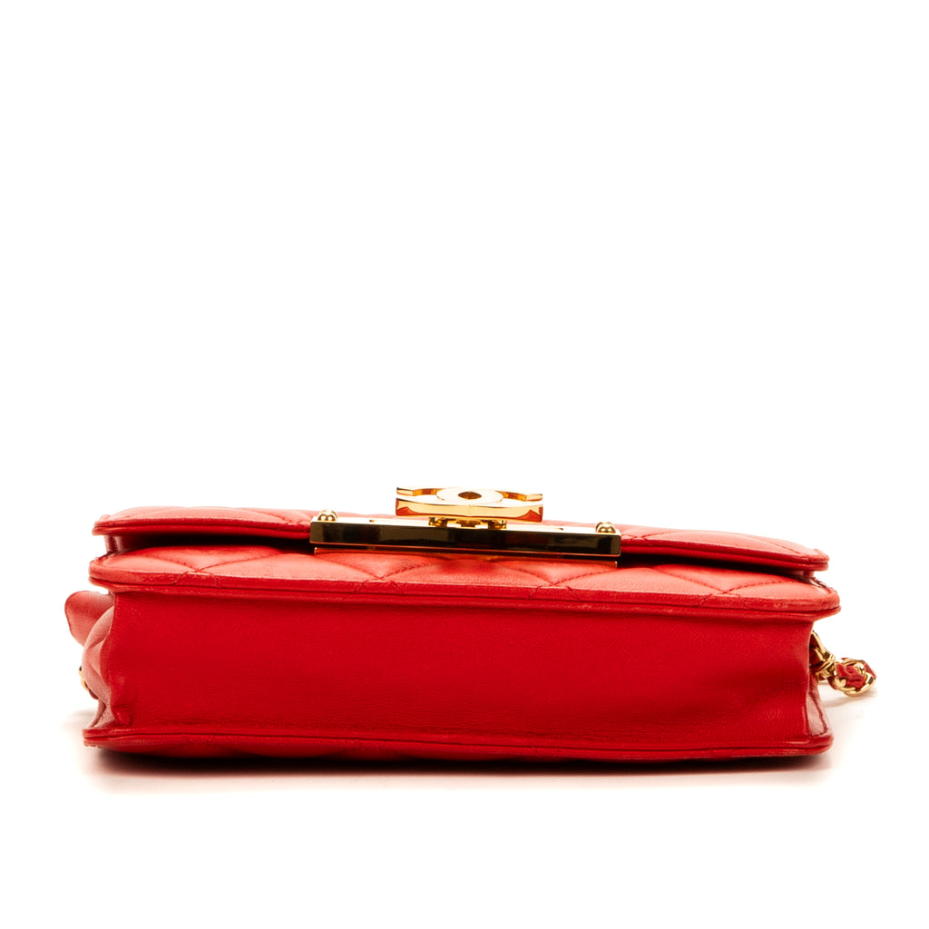 Bandolera WOC CC de cuero de becerro rojo